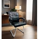 Goyal steel &amp; furniture Executive Office Visitor Chair Home Study Reception School Chair with arm Rest and Cushioned seat Back (1, Black, Single Pipe Frame)