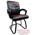 Goyal steel &amp; furniture Executive Office Visitor Chair Home Study Reception School Chair with arm Rest and Cushioned seat Back (1, Black, Powder Coated Double Pipe Frame)