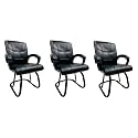 Goyal steel &amp; furniture Executive Office Visitor Chair Home Study Reception School Chair with arm Rest and Cushioned seat Back (3, Black, Powder Coated Double Pipe Frame)
