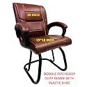 Goyal steel &amp; furniture Executive Office Visitor Chair Home Study Reception School Chair with arm Rest and Cushioned seat Back (1, Tan, Powder Coated Double Pipe Frame)
