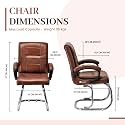 Goyal steel &amp; furniture Executive Office Visitor Chair Home Study Reception School Chair with arm Rest and Cushioned seat Back (1, Tan, Double Pipe Frame)