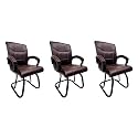Goyal steel &amp; furniture Executive Office Visitor Chair Home Study Reception School Chair with arm Rest and Cushioned seat Back (3, Coffee, Powder Coated Double Pipe Frame)