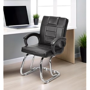 goyal steel amp furniture executive office chair home study reception library chair with arm rest and cushioned seat back chair 1 brown double pipe frame