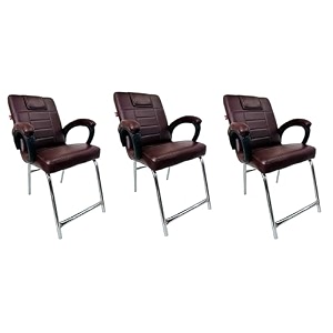 goyal steel amp furniture executive office chair home study reception library chair with arm rest and cushioned seat back 3 coffee h frame