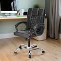 Goyal steel &amp; furniture Executive Office Chair Home Study Reception Library Chair with arm Rest and Cushioned seat Back (1, Black Stander)