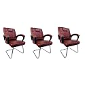 Goyal steel &amp; furniture Executive Office Chair Home Study Reception Library Chair with arm Rest and Cushioned seat Back (3, Tan, Single Pipe Frame)