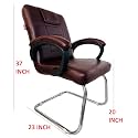 Goyal steel &amp; furniture Executive Office Chair Home Study Reception Library Chair with arm Rest and Cushioned seat Back (1, Coffee, Single Pipe Frame)