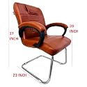 Goyal steel &amp; furniture Executive Office Chair Home Study Reception Library Chair with arm Rest and Cushioned seat Back (1, Brown, Single Pipe Frame)