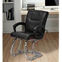 Goyal steel &amp; furniture Executive Office Visitor Chair Home Study Reception School Chair with arm Rest and Cushioned seat Back (1, Black, Double Pipe Frame)