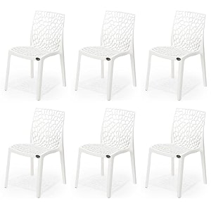 goyal steel amp furniture plastic web chair outdoor without arm chair jali gloss finish standard chair for home reception study office plastic chair 6 white standard