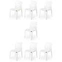 Goyal steel &amp; furniture Plastic Chair Outdoor Without Arm Chair (Jali) Gloss Finish Standard Chair for Home Reception Study Office Plastic Chair (7, White, Standard)