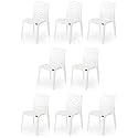 Goyal steel &amp; furniture Plastic Chair Outdoor Without Arm Chair (Jali) Gloss Finish Standard Chair for Home Reception Study Office Plastic Chair (8, White, Standard)