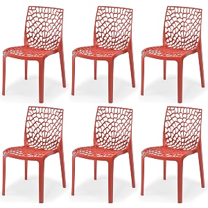 goyal steel amp furniture plastic web chair outdoor without arm chair jali gloss finish standard chair for home reception study office plastic chair 6 red standard