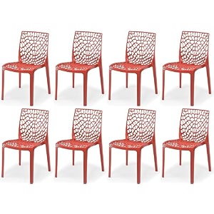 goyal steel amp furniture plastic web designer outdoor without arm chair jali gloss finish standard chair for home reception study office plastic chair 8 red standard