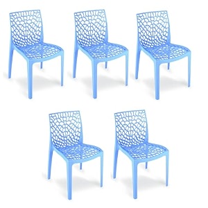 goyal steel amp furniture plastic web designer outdoor without arm chair jali gloss finish standard chair for home reception study office plastic chair 5 blue standard
