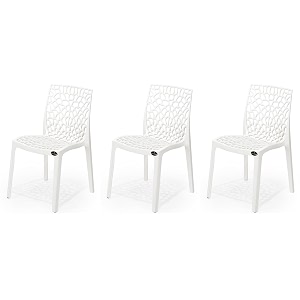 goyal steel amp furniture plastic web chair outdoor without arm chair jali gloss finish standard chair for home reception study office plastic chair 3 white standard