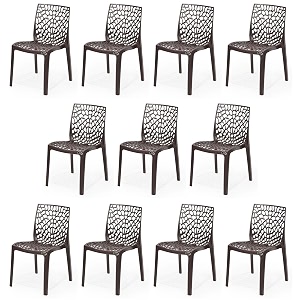goyal steel amp furniture plastic web chair outdoor without arm chair jali gloss finish standard chair for home reception study office plastic chair 11 brown standard