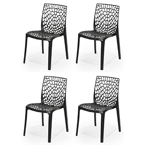 goyal steel amp furniture plastic web chair outdoor without arm chair jali gloss finish standard chair for home reception study office plastic chair 4 black standard