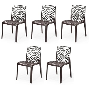 goyal steel amp furniture plastic web chair outdoor without arm chair jali gloss finish standard chair for home reception study office plastic chair 12 brown standard