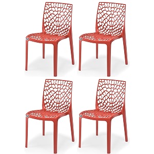 goyal steel amp furniture plastic web chair outdoor without arm chair jali gloss finish standard chair for home reception study office plastic chair 4 red standard