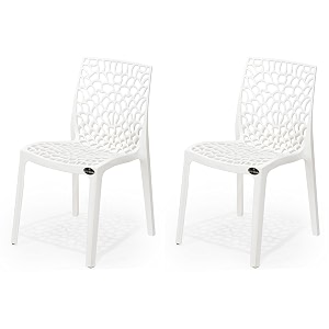 goyal steel amp furniture plastic web chair outdoor without arm chair jali gloss finish standard chair for home reception study office plastic chair 2 white standard