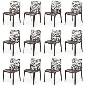 goyal steel amp furniture plastic web chair outdoor without arm chair jali gloss finish standard chair for home reception study office plastic chair 12 brown standard