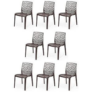 goyal steel amp furniture plastic web chair outdoor without arm chair jali gloss finish standard chair for home reception study office plastic chair 8 brown standard
