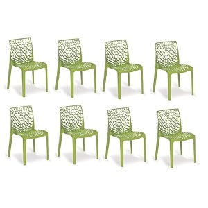 goyal steel amp furniture plastic web designer chair outdoor without arm chair jali gloss finish standard chair for home reception study office plastic chair 8 green standard