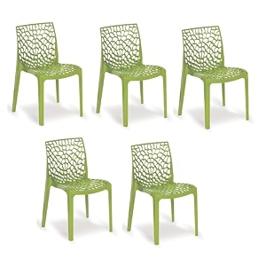 goyal steel amp furniture plastic web designer chair - outdoor without arm jali gloss finish for home reception study office 5 green standard
