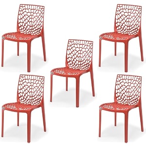 goyal steel amp furniture plastic web designer outdoor without arm chair jali gloss finish standard chair for home reception study office plastic chair 5 red standard