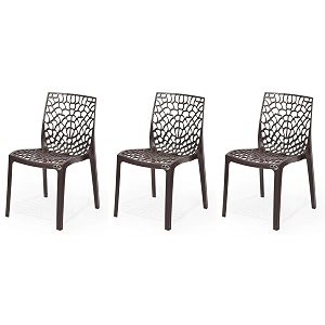 goyal steel amp furniture plastic web chair outdoor without arm chair jali gloss finish standard chair for home reception study office plastic chair 3 brown standard