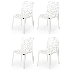goyal steel amp furniture plastic web chair outdoor without arm chair jali gloss finish standard chair for home reception study office plastic chair 4 white standard
