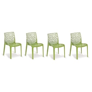 goyal steel amp furniture plastic web designer chair - outdoor without arm jali gloss finish for home reception study office 4 green standard
