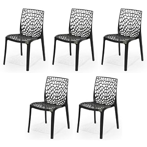 goyal steel amp furniture plastic web chair outdoor without arm chair jali gloss finish standard chair for home reception study office plastic chair 5 black standard