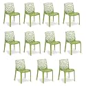 Goyal steel &amp; furniture Plastic Web Designer Chair Outdoor Without Arm Chair (Jali) Gloss Finish Standard Chair for Home Reception Study Office Plastic Chair (11, Green, Standard)