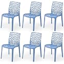 Goyal steel &amp; furniture Plastic Web Chair Outdoor Without Arm Chair (Jali) Gloss Finish Standard Chair for Home Reception Study Office Plastic Chair (6, Blue, Standard)