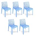 Goyal steel &amp; furniture Plastic Web Designer, Outdoor Without Arm Chair (Jali) Gloss Finish Standard Chair for Home Reception Study Office Plastic Chair (5, Blue, Standard)