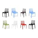 Goyal Steel &amp; Furniture Plastic Web Designer Chair - Outdoor Without Arm (Jali) Gloss Finish for Home, Reception, Study, Office (8, Mix, Standard)