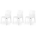 Goyal steel &amp; furniture Plastic Web Chair Outdoor Without Arm Chair (Jali) Gloss Finish Standard Chair for Home Reception Study Office Plastic Chair (3, White, Standard)