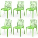 Goyal steel &amp; furniture Plastic Web Chair Outdoor Without Arm Chair (Jali) Gloss Finish Standard Chair for Home Reception Study Office Plastic Chair (6, Green, Standard)