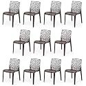 Goyal steel &amp; furniture Plastic Web Chair Outdoor Without Arm Chair (Jali) Gloss Finish Standard Chair for Home Reception Study Office Plastic Chair (11, Brown, Standard)