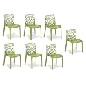 Goyal Steel &amp; Furniture Plastic Web Designer Chair - Outdoor Without Arm (Jali) Gloss Finish for Home, Reception, Study, Office (7, Green, Standard)