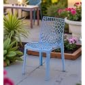 Goyal steel &amp; furniture Plastic Web Chair Outdoor Without Arm Chair (Jali) Gloss Finish Standard Chair for Home Reception Study Office Plastic Chair (8, Blue, Standard)