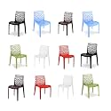 Goyal steel &amp; furniture Plastic Web Designer Chair Outdoor Without Arm Chair (Jali) Gloss Finish Standard Chair for Home Reception Study Office Plastic Chair (12, Mix, Standard)