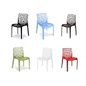 Goyal steel &amp; furniture Plastic Web Chair Outdoor Without Arm Chair (Jali) Gloss Finish Standard Chair for Home Reception Study Office Plastic Chair (6, Mix, Standard)