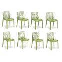Goyal steel &amp; furniture Plastic Web Designer Chair Outdoor Without Arm Chair (Jali) Gloss Finish Standard Chair for Home Reception Study Office Plastic Chair (8, Green, Standard)
