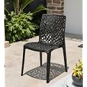 Goyal steel &amp; furniture Plastic Web Chair Outdoor Without Arm Chair (Jali) Gloss Finish Standard Chair for Home Reception Study Office Plastic Chair (1, Black, Standard)