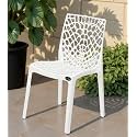 Goyal steel &amp; furniture Plastic Web Chair Outdoor Without Arm Chair (Jali) Gloss Finish Standard Chair for Home Reception Study Office Plastic Chair (12, White, Standard)