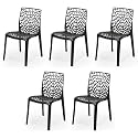 Goyal steel &amp; furniture Plastic Web Chair Outdoor Without Arm Chair (Jali) Gloss Finish Standard Chair for Home Reception Study Office Plastic Chair (5, Black, Standard)