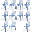 Goyal steel &amp; furniture Plastic Web Designer, Outdoor Without Arm Chair (Jali) Gloss Finish Standard Chair for Home Reception Study Office Plastic Chair (11, Blue, Standard)